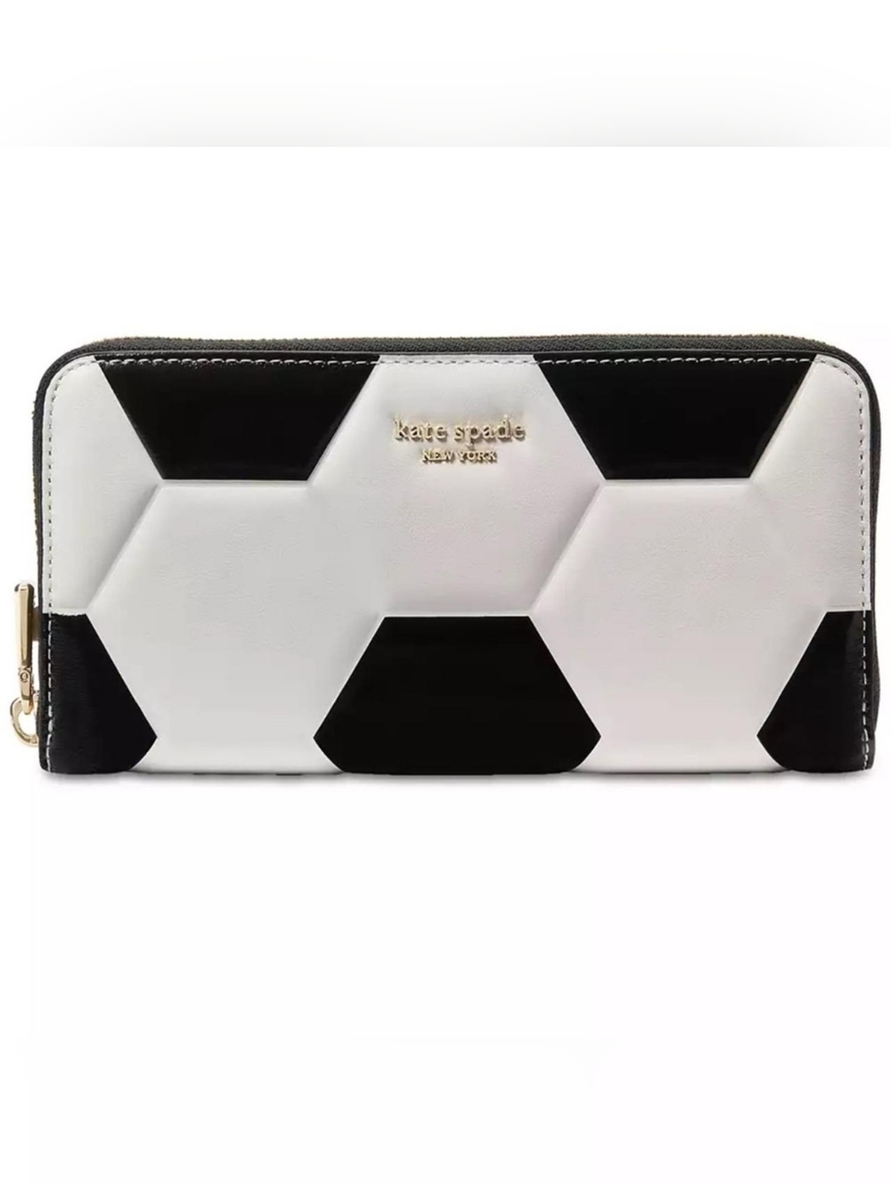 kate spade Rare HTF Kickoff Soccer World Cup Leather Zip Wallet NWT